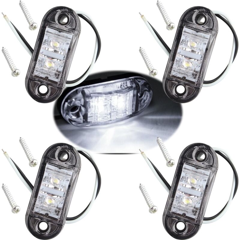 foto del prodotto gotrays 4 pezzi ip65 12v 24v led ovale laterale luce indicatore di posizione anteriore e posteriore lampada universale per camion rimorchio furgone