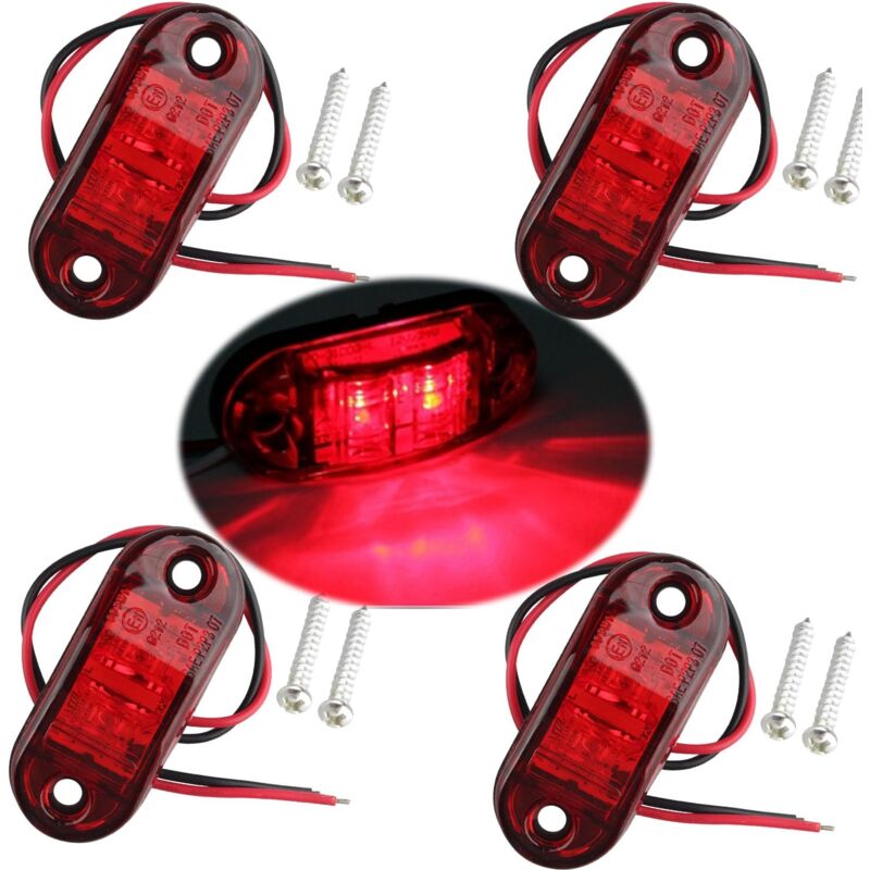 foto del prodotto gotrays 4 pezzi ip65 12v 24v led ovale laterale luce indicatore di posizione anteriore e posteriore lampada universale per camion rimorchio furgone