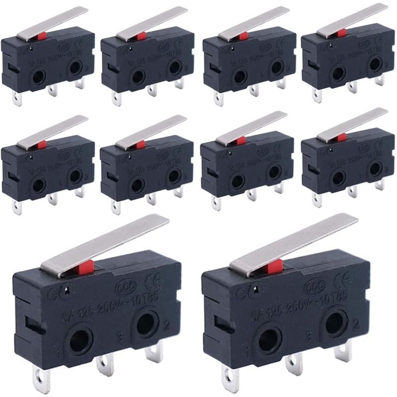 foto del prodotto gotrays 50 pezzi 250v 5a 3 pin finecorsa microinterruttore sensibile microinterruttori maniglia interruttore tattile kw11 3z 02