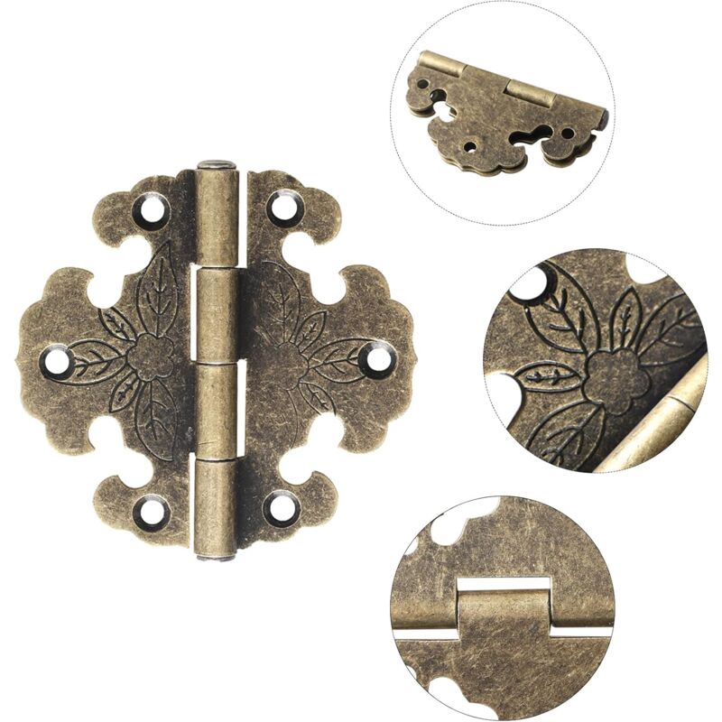 foto del prodotto gotrays 50 pezzi cerniere antiche cerniera decorativa mini cerniera retr cerniera per porta cerniere in bronzo vintage, per decorare
