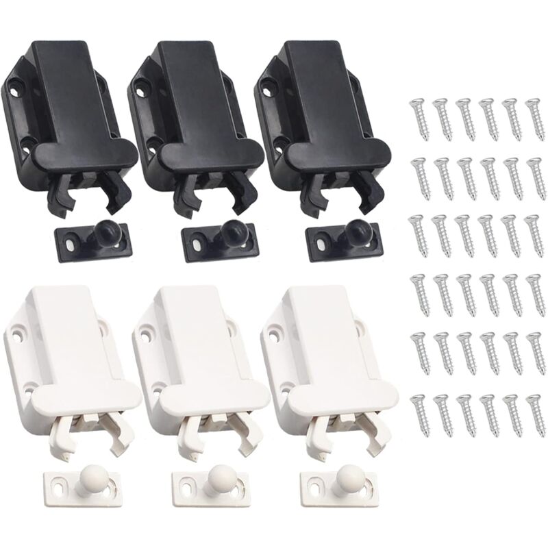 foto del prodotto gotrays 6 pezzi chiusure per porte aperte chiusure per porte non magnetiche chiusure per porte di armadietti chiusure di bloccaggio a molla