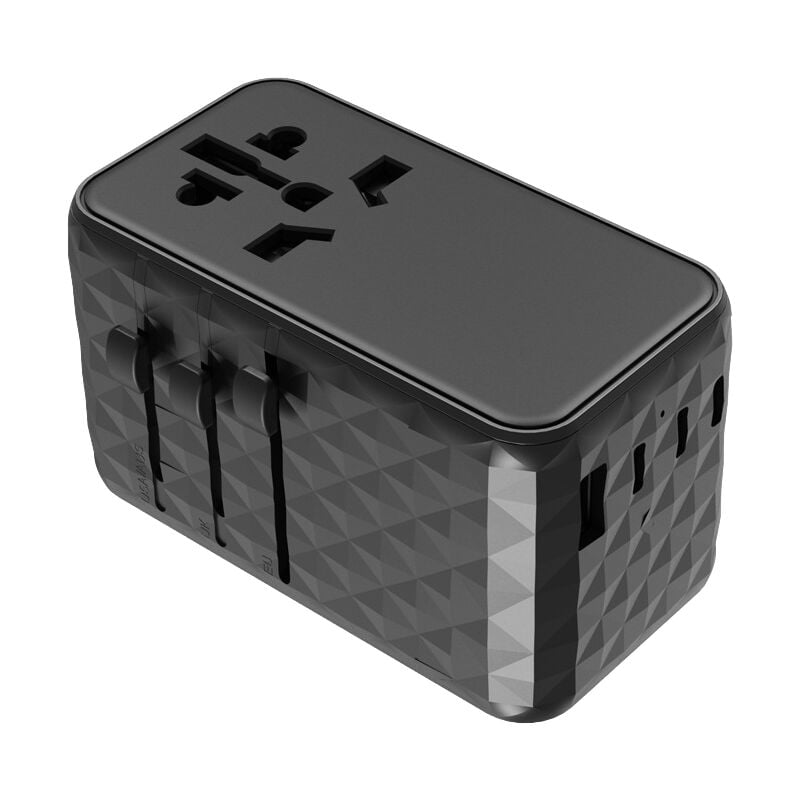 foto del prodotto gotrays adattatore da viaggio universale da 100 w, adattatore per spina internazionale ubigbuy gan worldwide travel essential usb c power adapter,