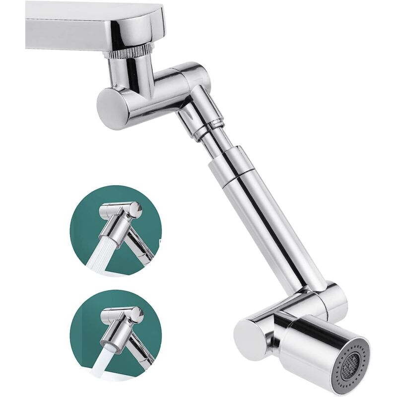 foto del prodotto gotrays aeratore per rubinetto 1440 , estensore per rubinetto multifunzione con braccio telescopico, 2 modalit , aeratore universale antispruzzo