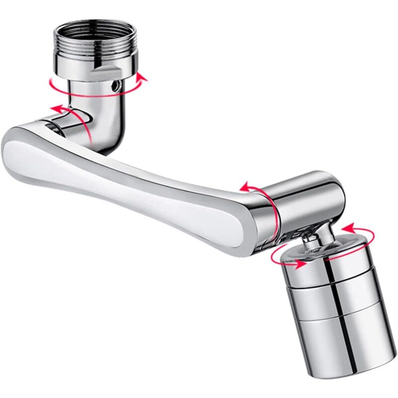 foto del prodotto gotrays aeratore per rubinetto 2 in 1, filtro antispruzzo universale, rubinetto per bagno girevole a 1440 , rubinetto da cucina con rotazione
