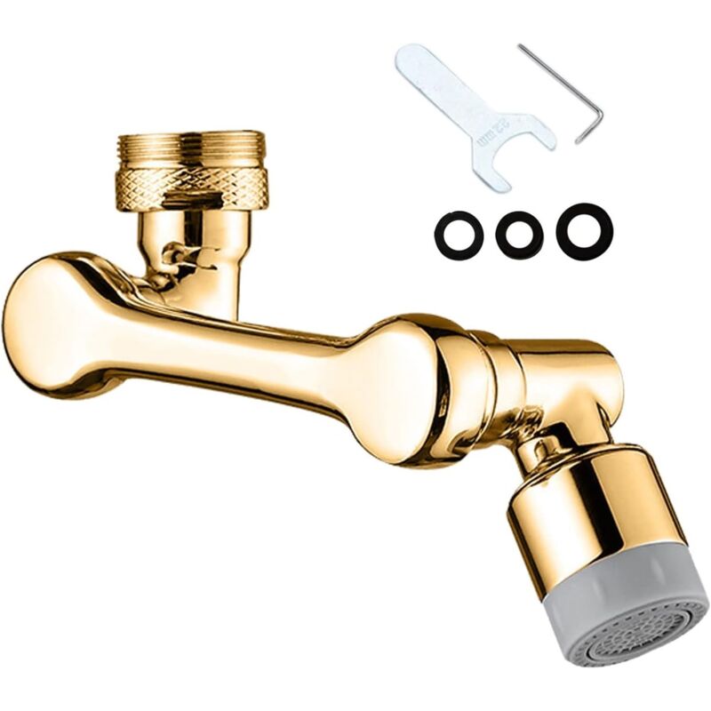 foto del prodotto gotrays aeratore per rubinetto girevole a 1080 gradi, biveah 2 funzioni universale splash rubinetto spruzzo ottone rubinetto lavandino prolunga per