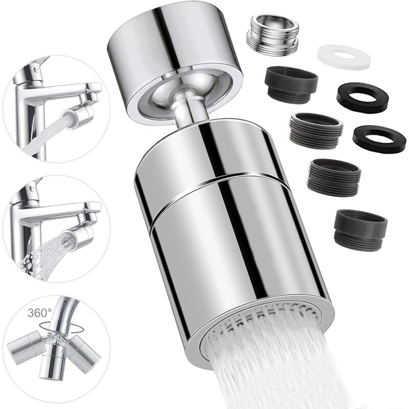 foto del prodotto gotrays aeratore per rubinetto, ugello girevole a 360 per rubinetto da cucina, 2 modalit di aeratore per rubinetto a risparmio idrico, filtro per