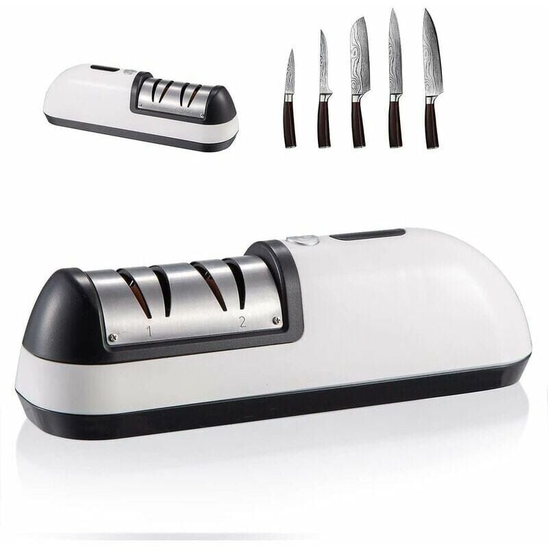 foto del prodotto gotrays affilacoltelli da cucina affilacoltelli elettrico 2 in 1, affilacoltelli a due livelli,