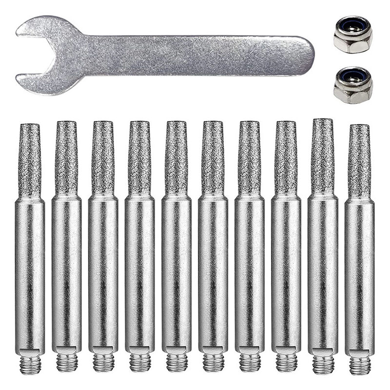 foto del prodotto gotrays affilatrice per motosega in carburo di tungsteno, 3 diverse misure, 4 mm, 5 mm, 6 mm, kit per motosega con frese ad alta durezza per