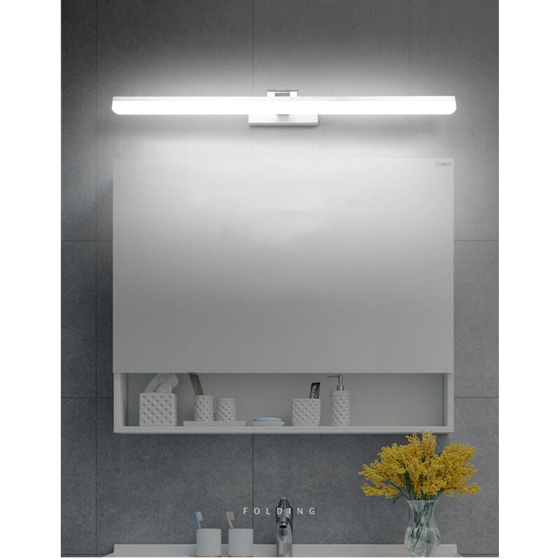 foto del prodotto gotrays applique a led, luce frontale per specchio da bagno in acrilico di lusso in alluminio, lampada da parete per specchio da trucco, luce