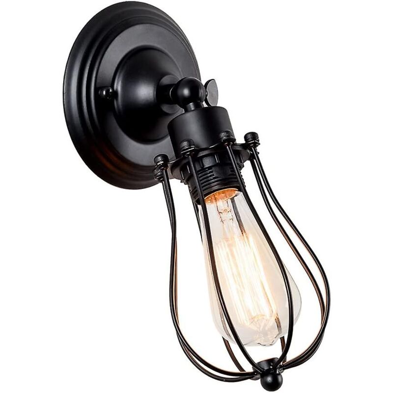 foto del prodotto gotrays applique da parete industriale per interni con gabbia di luce pendente vintage nero, 1 confezione 