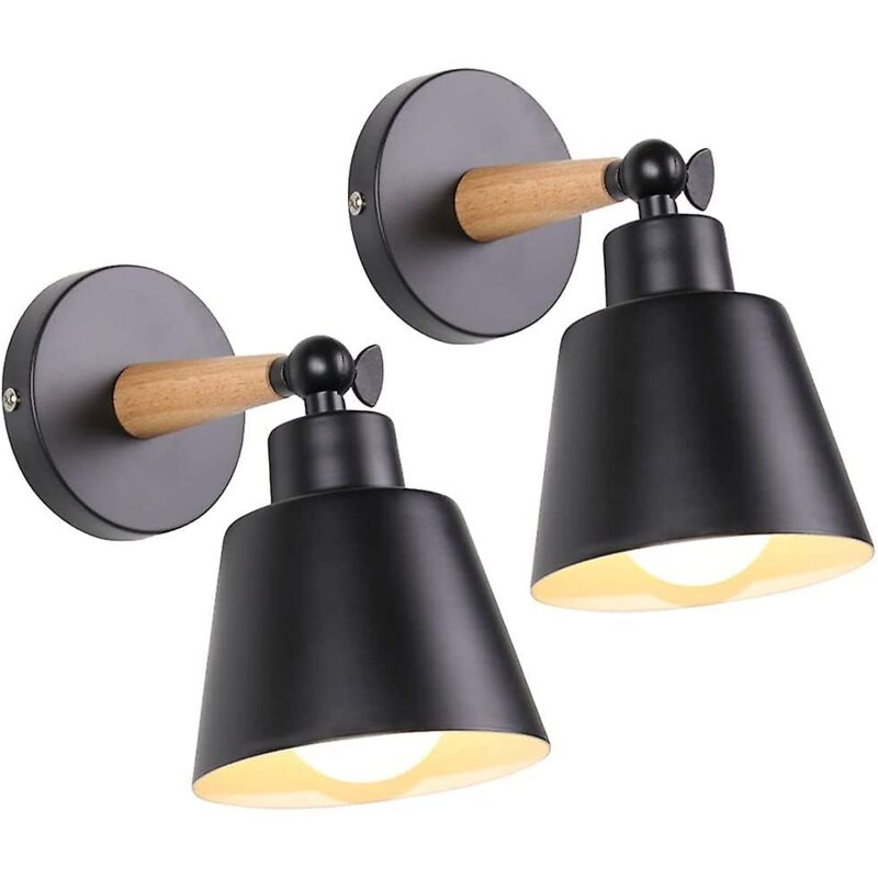 foto del prodotto gotrays applique da parete vintage industriale e27, lampada da parete per interni retr in metallo regolabile senza interruttore, nero 