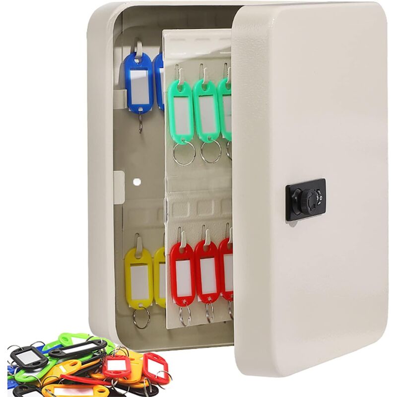 foto del prodotto gotrays armadietto portachiavi con serratura a combinazione, cassetta di sicurezza da parete per 48 chiavi, per riporre le chiavi a casa, in