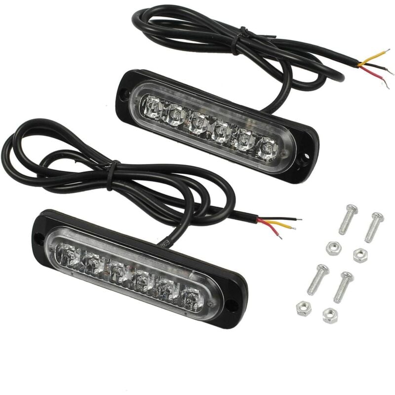 foto del prodotto gotrays barra luminosa di emergenza a led ambra ultra sottile per veicoli da 12 v 24 v, faro di avvertimento di sicurezza per barche, rimorchi