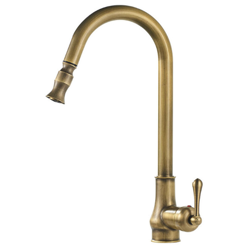 foto del prodotto gotrays beccuccio rubinetto da cucina estraibile in ottone rubinetti da cucina rubinetti neri rubinetto da cucina girevole monoforo acqua calda e
