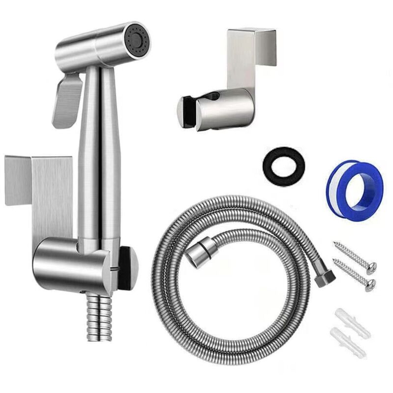 foto del prodotto gotrays bidet per wc spruzzatore portatile in acciaio inox con gancio, facile da installare, per l igiene personale e per il lavandino del wc