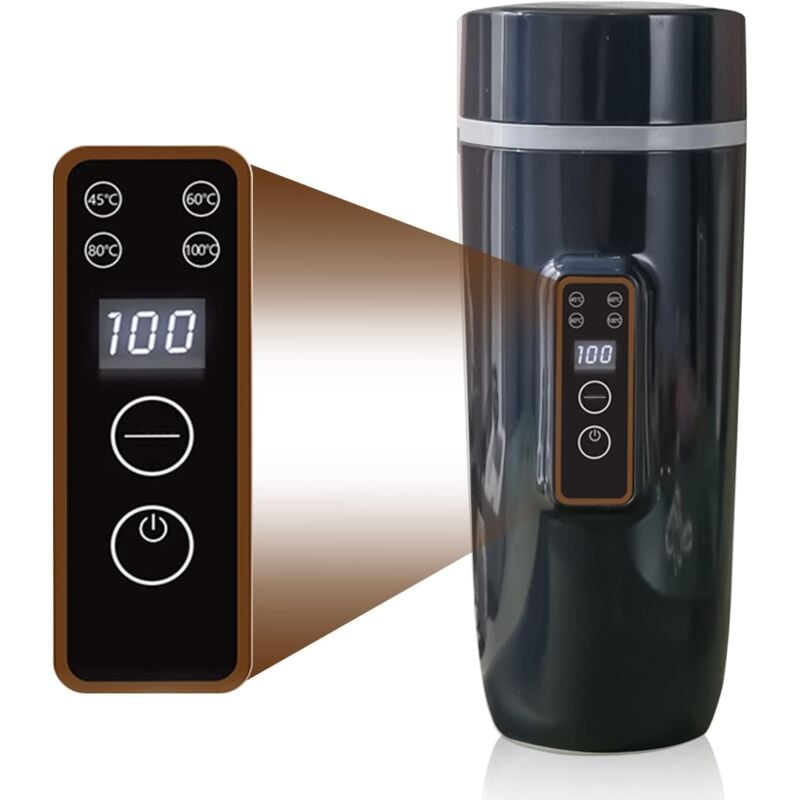 foto del prodotto gotrays bollitore portatile, riscaldatore elettrico 3 in 1, bollitore, piccola bottiglia con termometro da viaggio, bottiglia d acqua, tazza
