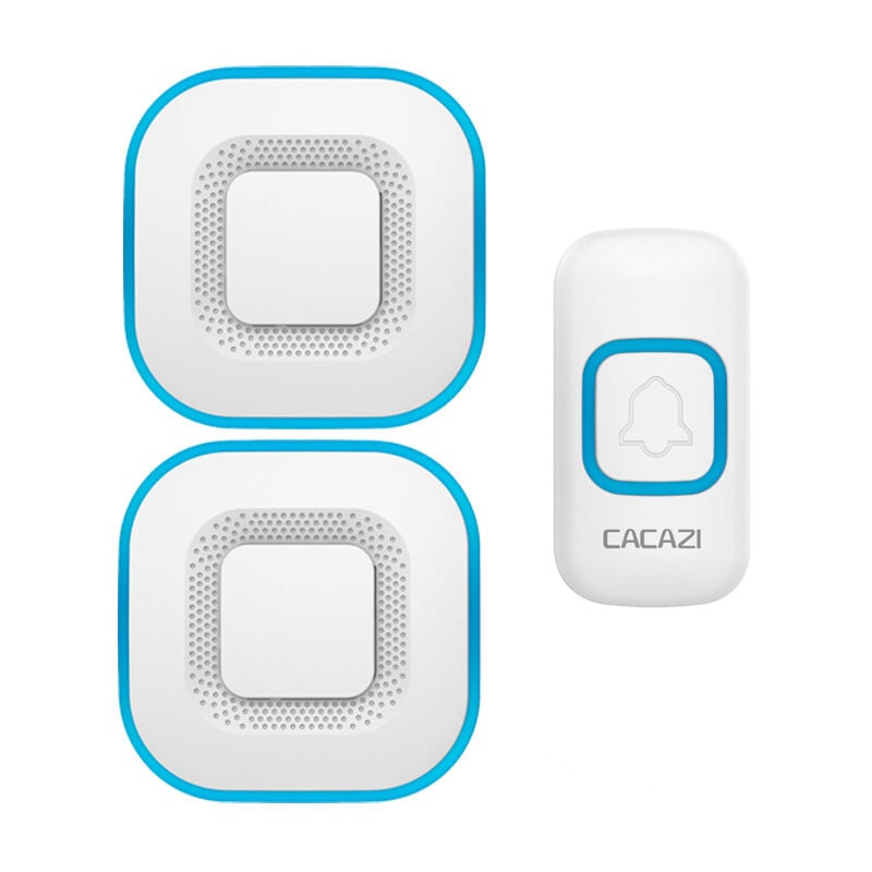 foto del prodotto gotrays campanello da porta con portata 300m, led intelligente, 38 suoni, 4 volumi, bianco, 1 pulsante, 2 campanelli