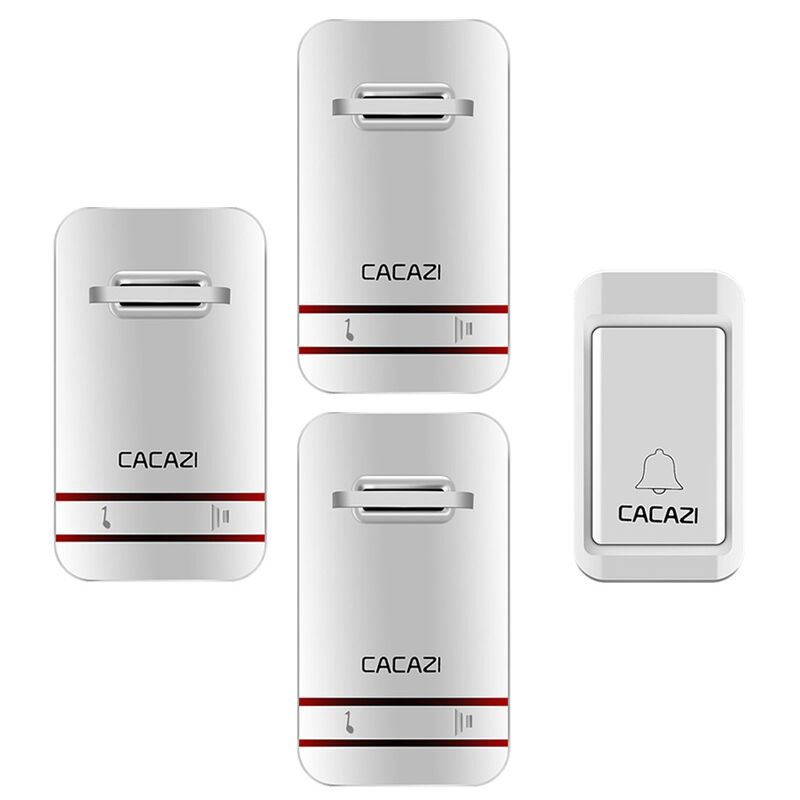 foto del prodotto gotrays campanello impermeabile senza batteria, autoalimentato, 1 pulsante 3 campanelli