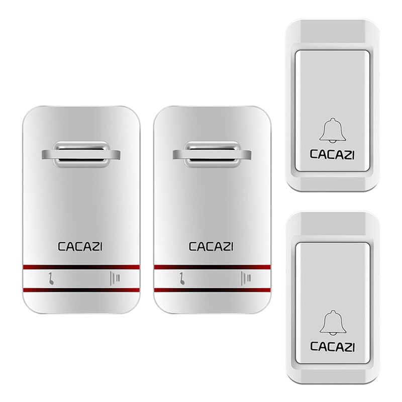 foto del prodotto gotrays campanello impermeabile senza batteria, autoalimentato, 2 pulsanti, 2 campanelli
