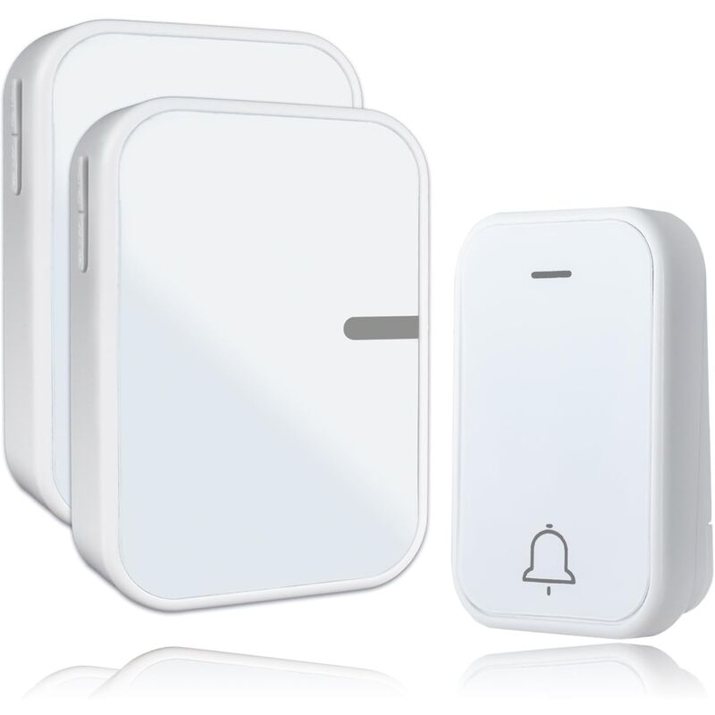 foto del prodotto gotrays campanello senza fili impermeabile ip44 per esterno interno campanello senza fili senza batteria, 38 melodie e 4 livelli, 1 trasmettitore 2