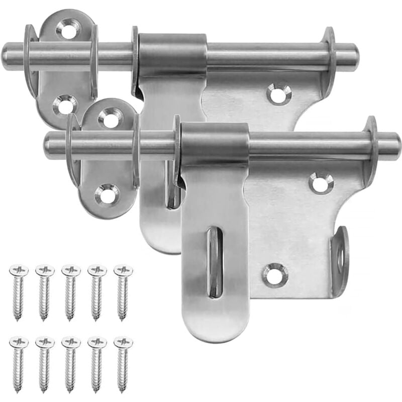 foto del prodotto gotrays chiusura per porta, 2 pezzi chiusura per porta scorrevole, gancio di bloccaggio in acciaio inossidabile spesso e resistente