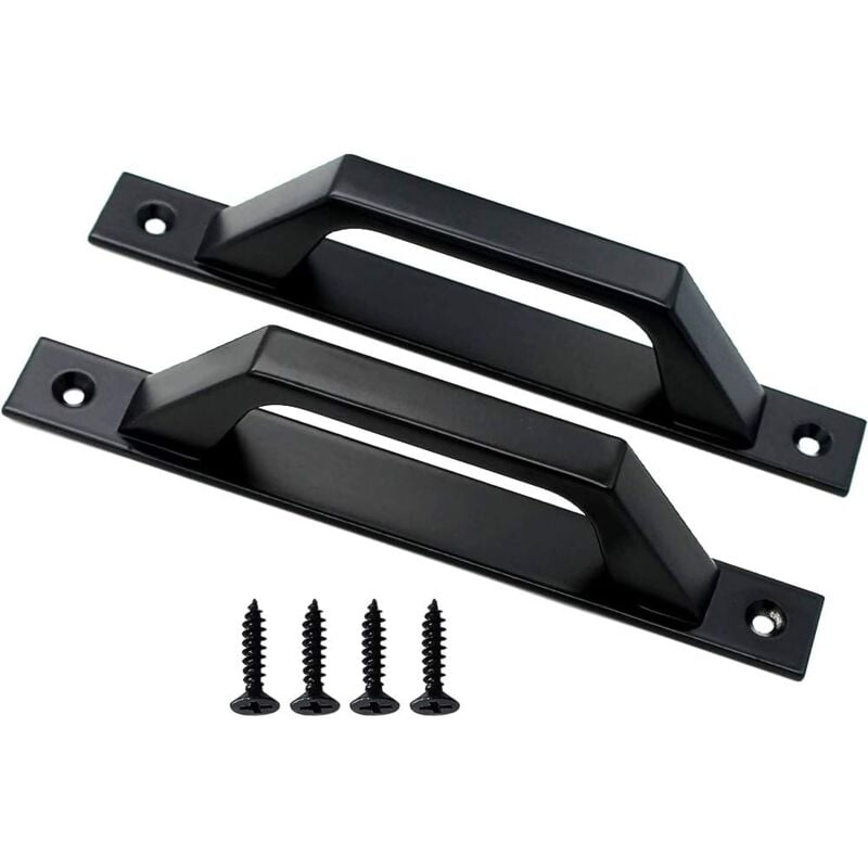 foto del prodotto gotrays confezione da 2 maniglie a forma di d per cancelli da giardino in legno nero da 200 mm
