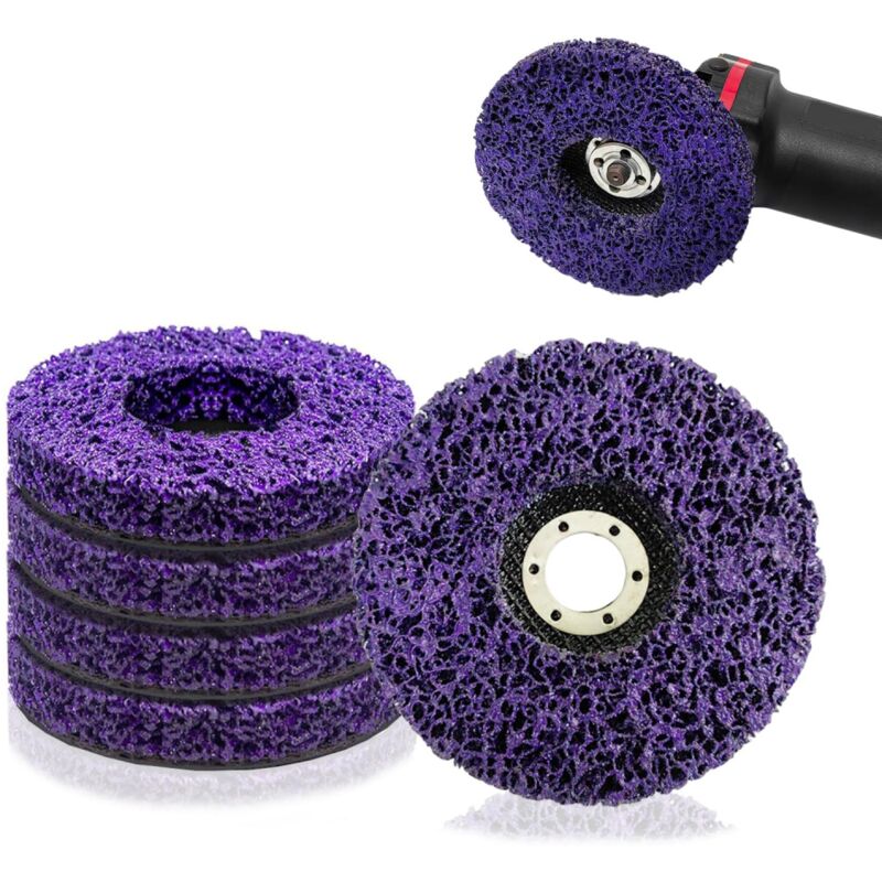 foto del prodotto gotrays confezione da 5 dischi per la pulizia della smerigliatrice csd 125x22mm disco abrasivo viola per la pulizia della vernice trattamento
