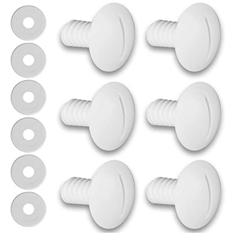 foto del prodotto gotrays confezione da 6 viti per ruote da piscina con rondelle di ricambio per pulitore per piscina 180 280 c55 bianco