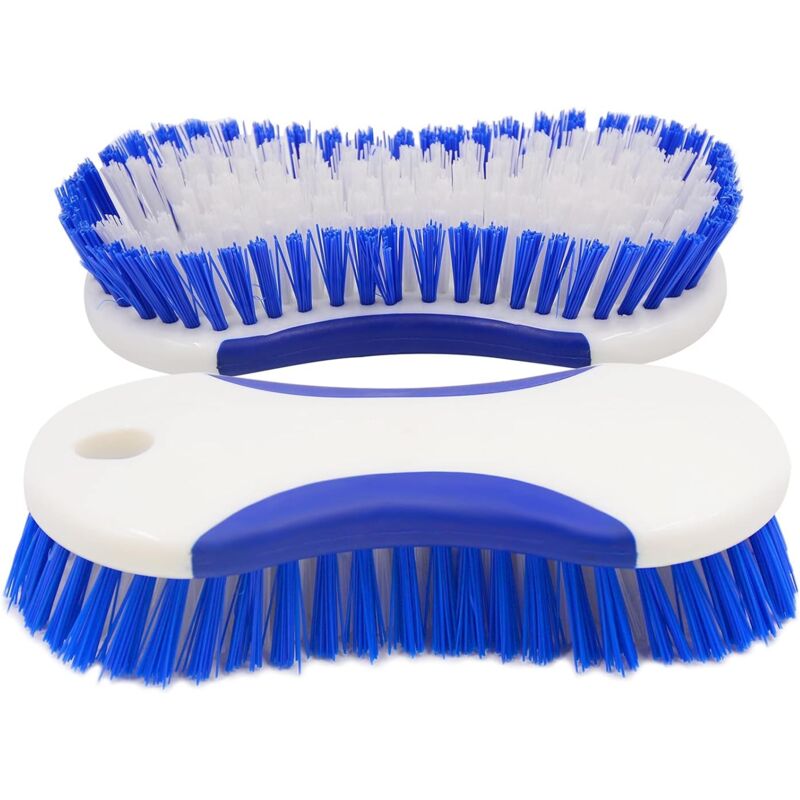 foto del prodotto gotrays confezioni di spazzole per strofinare spazzola per la pulizia con setole dense in plastica per pavimenti, tappeti, piastrelle, bagno