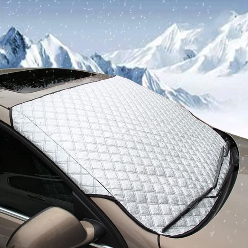 foto del prodotto gotrays copertura per parabrezza auto, copertura protettiva ultra spessa e resistente anti neve, anti ghiaccio, anti gelo, anti sole,