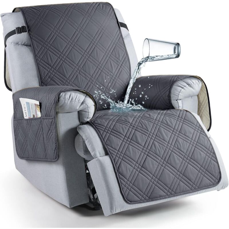 foto del prodotto gotrays copripoltrona reclinabile impermeabile, copripoltrona reclinabile antiscivolo con tasche, copripoltrona reclinabile lavabile, protezione