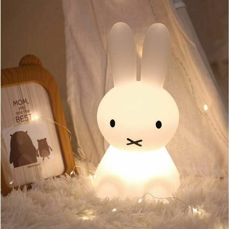 foto del prodotto gotrays decorazione con luce notturna a led, giocattoli per bambini, luce notturna a forma di coniglio in plastica colorata, adatta per lampada da