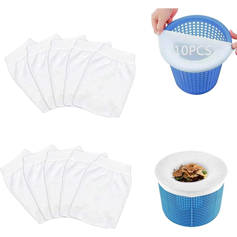 foto del prodotto gotrays filtro per piscina, 10 calzini bianchi per catturare le foglie e mantenere pulita la piscina.