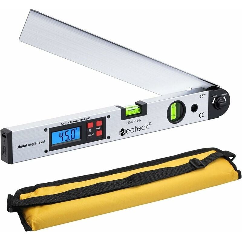 foto del prodotto gotrays goniometro digitale da 400 mm 16 pollici 0 225 righello digitale per angolo orizzontale lcd retroilluminato misurazioni di precisione