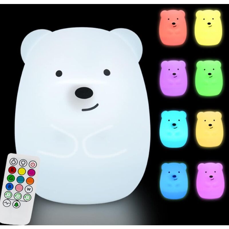 foto del prodotto gotrays grande luce notturna a forma di orsetto luce da camera per bambini e neonati, luminosit e colore regolabili regalo per la decorazione