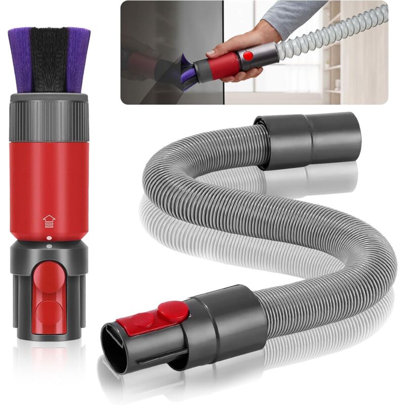 foto del prodotto gotrays kit di 2 spazzole antigraffio per aspirapolvere dyson, per accessori dyson v7 v8 v10 v11 v15, con tubo flessibile di prolunga, per