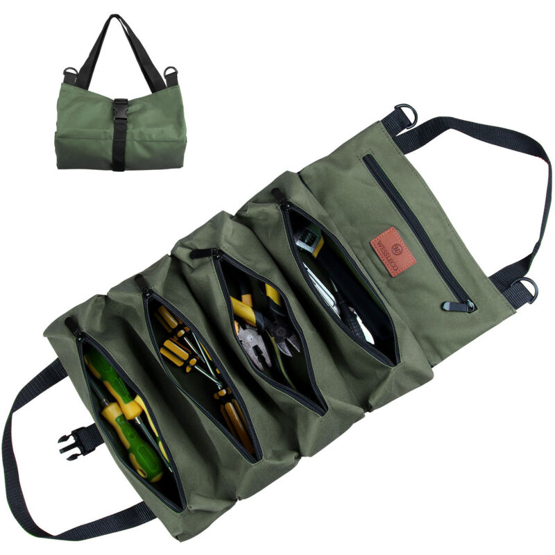 foto del prodotto gotrays kit di attrezzi in tessuto oxford, kit di lavoro elettrico, borsa per attrezzi, kit di attrezzi per ferramenta appesi e montati su auto,