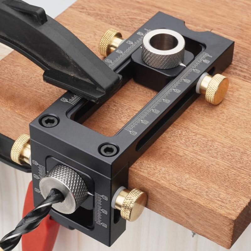foto del prodotto gotrays kit di dima per fori tascabili 2 in 1, kit di dima per tassellatura per lavorazione del legno, utensili per punzonatura di posizionamento