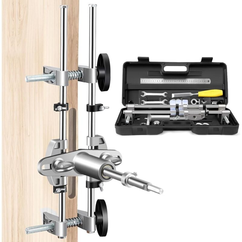 foto del prodotto gotrays kit per mortasatura serratura porta, kit di manutenzione dima serratura, sega a tazza per lavorazione del legno, apri fori con frese in