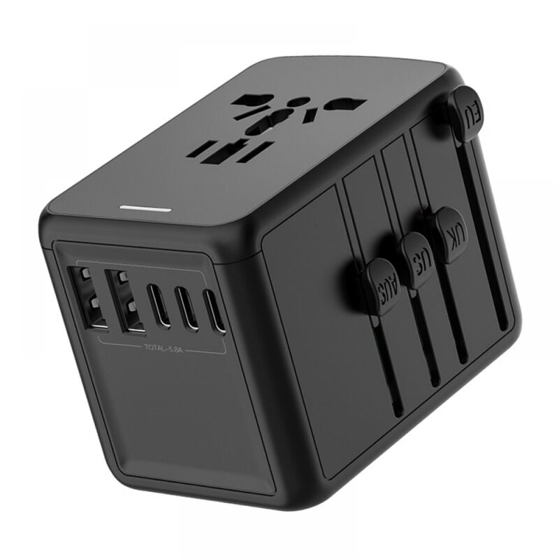 foto del prodotto gotrays l adattatore da viaggio universale dotato di una porta usb c da 5,8 a 3 x 3,0 a, una porta usb a da 2 x 2,4 a e pi prese ca, un