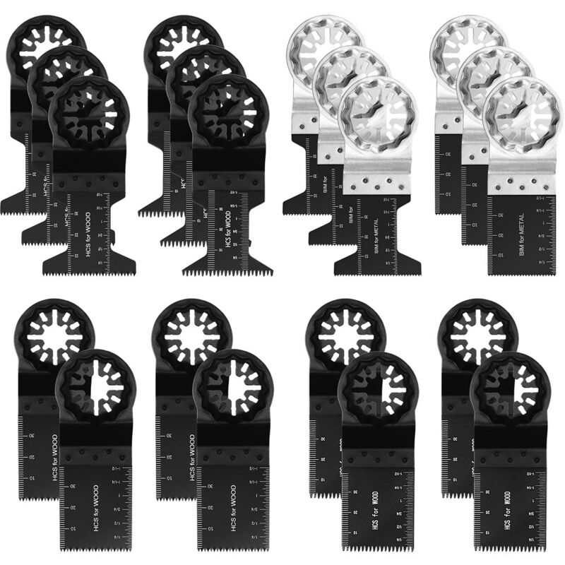 foto del prodotto gotrays lama multi utensile da 20 pezzi, set di lame per utensili oscillanti, lama per sega a sgancio rapido multi utensile oscillante per legno e