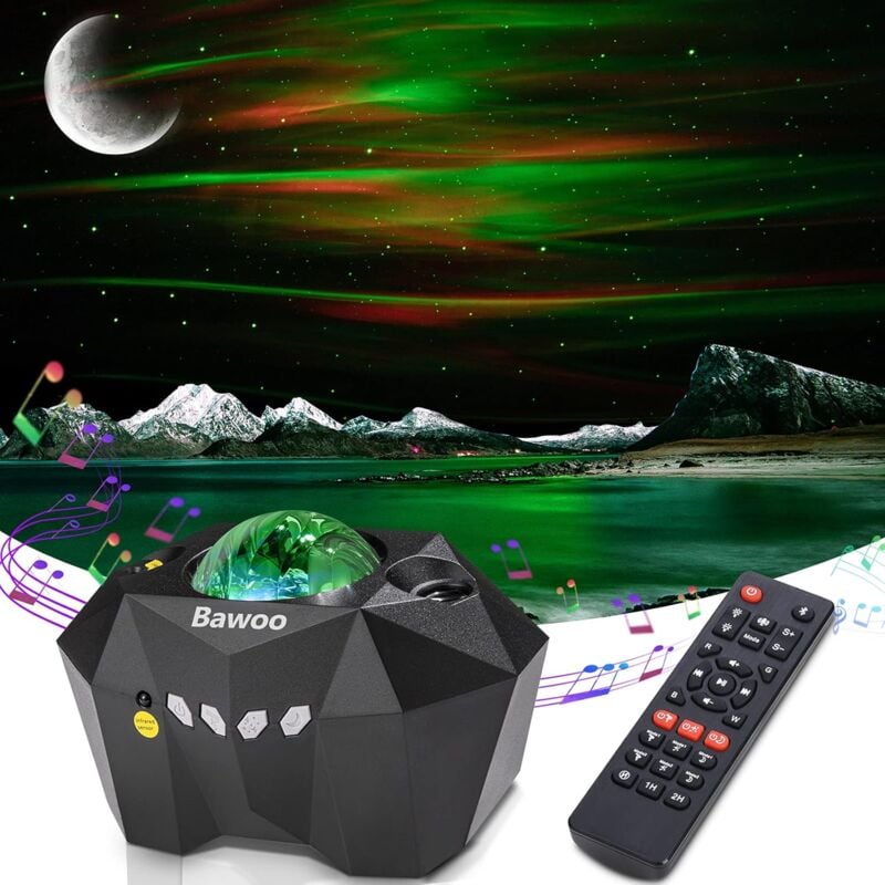 foto del prodotto gotrays lampada proiettore cielo stellato aurora boreale led luce notturna per bambini 48 effetti di illuminazione con musica bluetooth telecomando