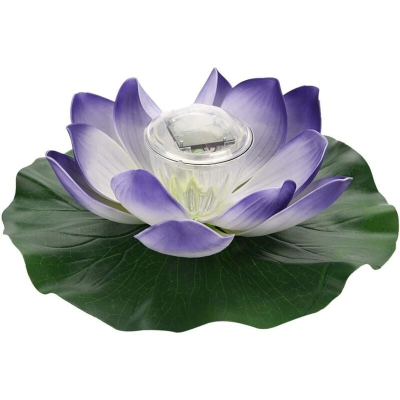 foto del prodotto gotrays lampada solare per ninfee, lampada a led multicolore solare impermeabile che cambia colore, lampada a forma di fiore di loto, luce
