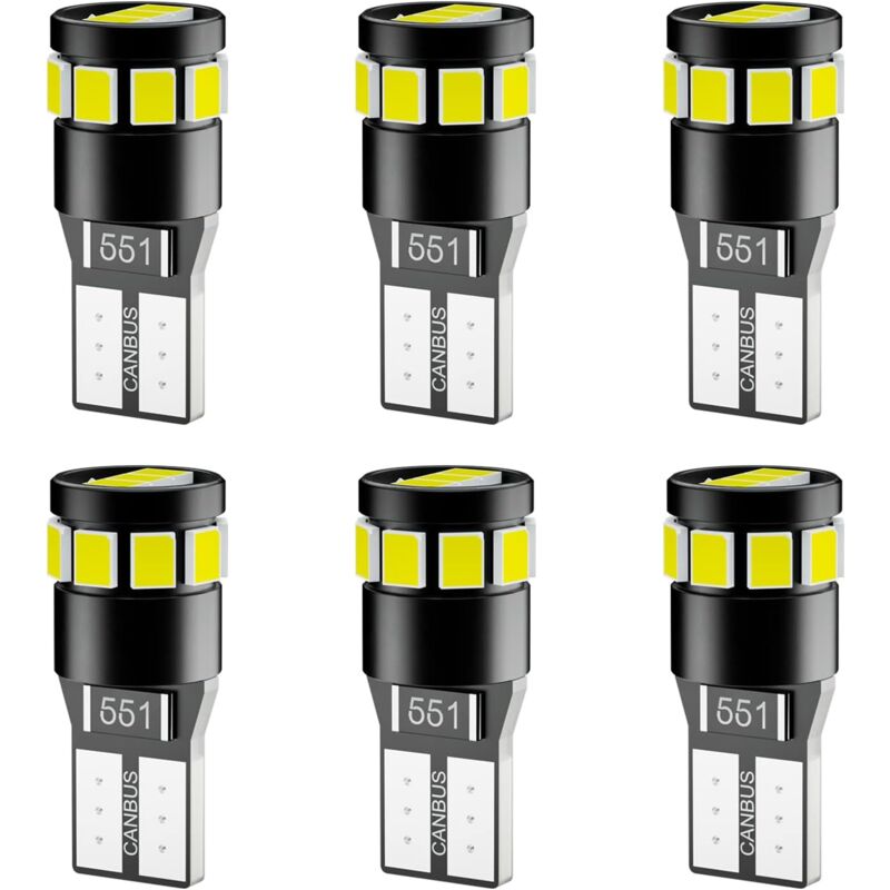 foto del prodotto gotrays lampadina led t10 2835 canbus senza errori per fari auto, luci di posizione laterali, luci targa, luci di marcia, 6000k bianco super
