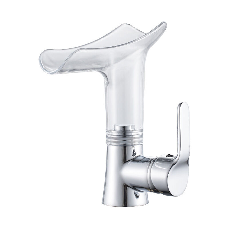 foto del prodotto gotrays lavandino a cascata in rame, acqua calda e fredda, mobiletto per il bagno, lavabo da appoggio per la casa, rubinetto trasparente
