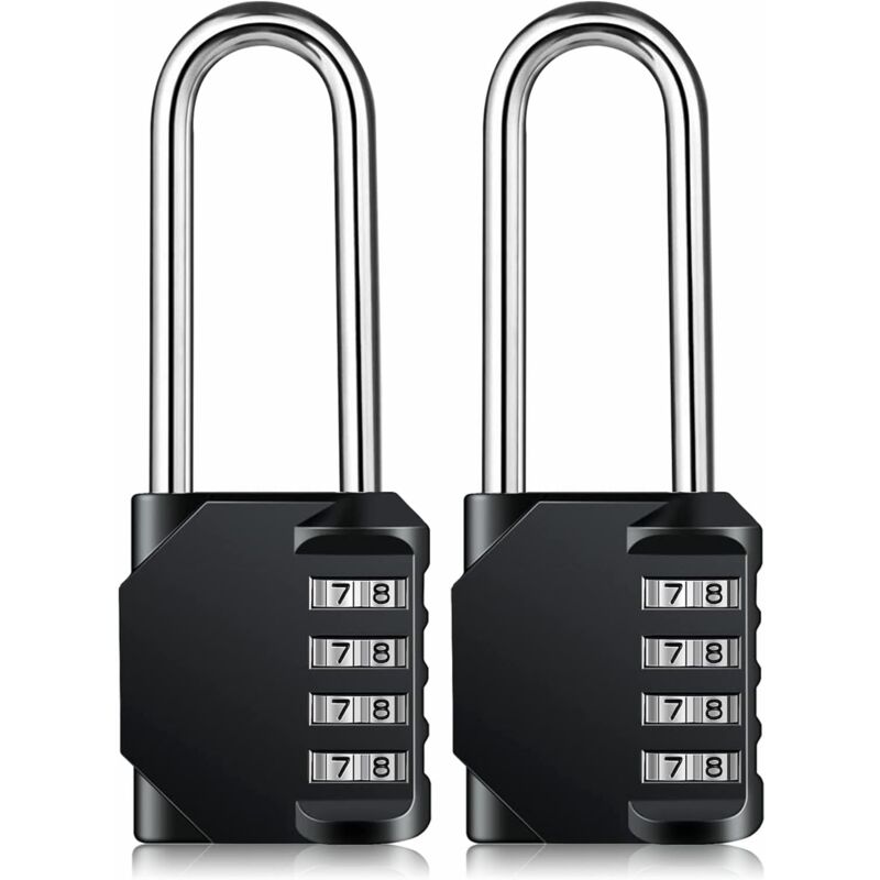 foto del prodotto gotrays lucchetto a combinazione lungo 6,7 cm, impermeabile a 4 cifre, metallo resistente alle intemperie, acciaio zincato 2 pezzi