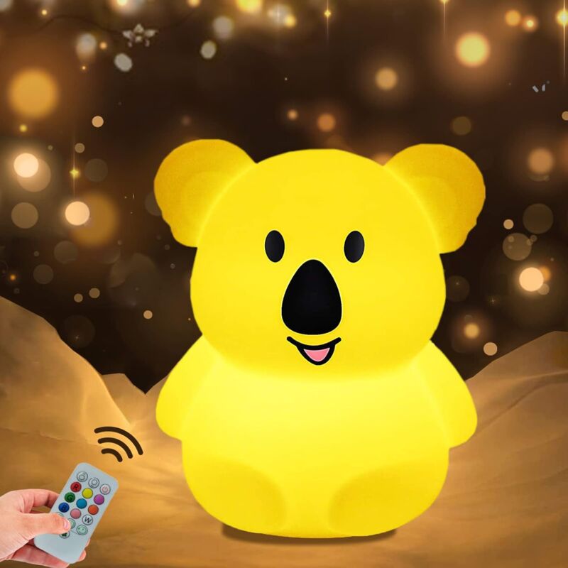 foto del prodotto gotrays luce notturna a led koala per bambini con telecomando a 9 colori dimmer touch