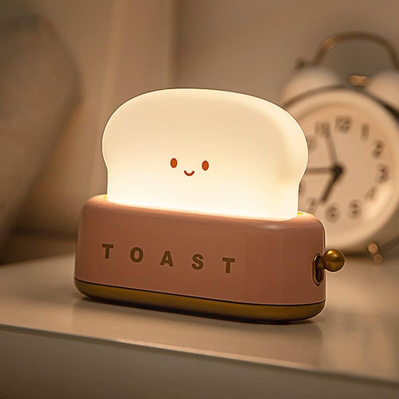 foto del prodotto gotrays luce notturna fai da te toast pane carino lampada notturna a led lampada di ricarica usb creativa luce notturna portatile da comodino