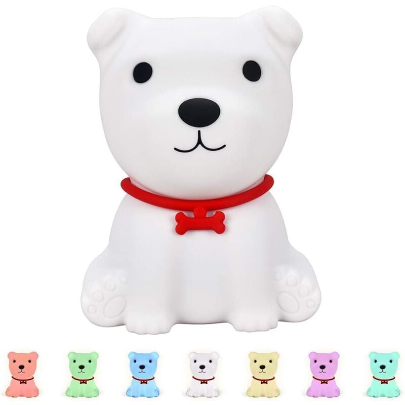 foto del prodotto gotrays luce notturna per bambini, luce notturna ricaricabile a forma di cucciolo, luce notturna a led in silicone portatile, luce notturna touch,
