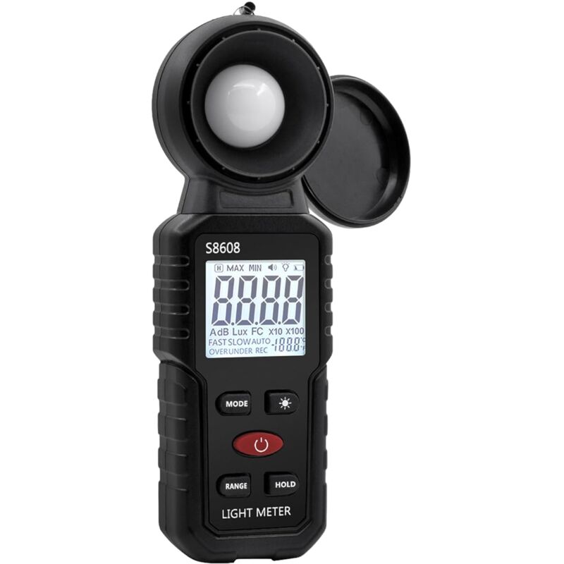 foto del prodotto gotrays luxmetro digitale, misurazione della luce con 0,1 200.000 lux, misuratore di luce ambientale digitale portatile con portata fino a 200.000